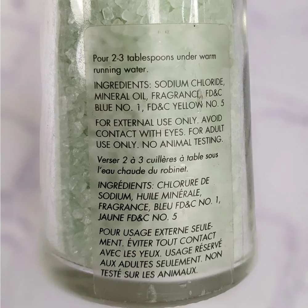Green Bath Salts in Tall Decorative Bottle